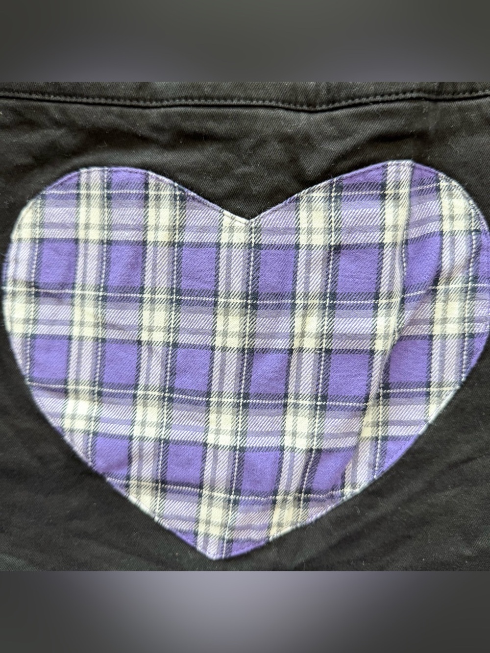 Tunnel Vision Black Heart Plaid Patch Pleated Skort Size XL - Picture 4 of 12